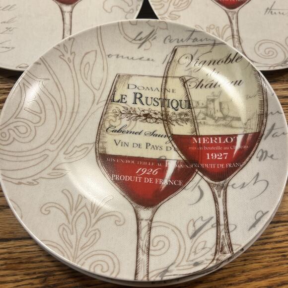 Set of 6 Designs ~ 11 Prima "FRENCH WINE" 8.5” Salad / Dinner Plates GORGEOUS! - Picture 4 of 14